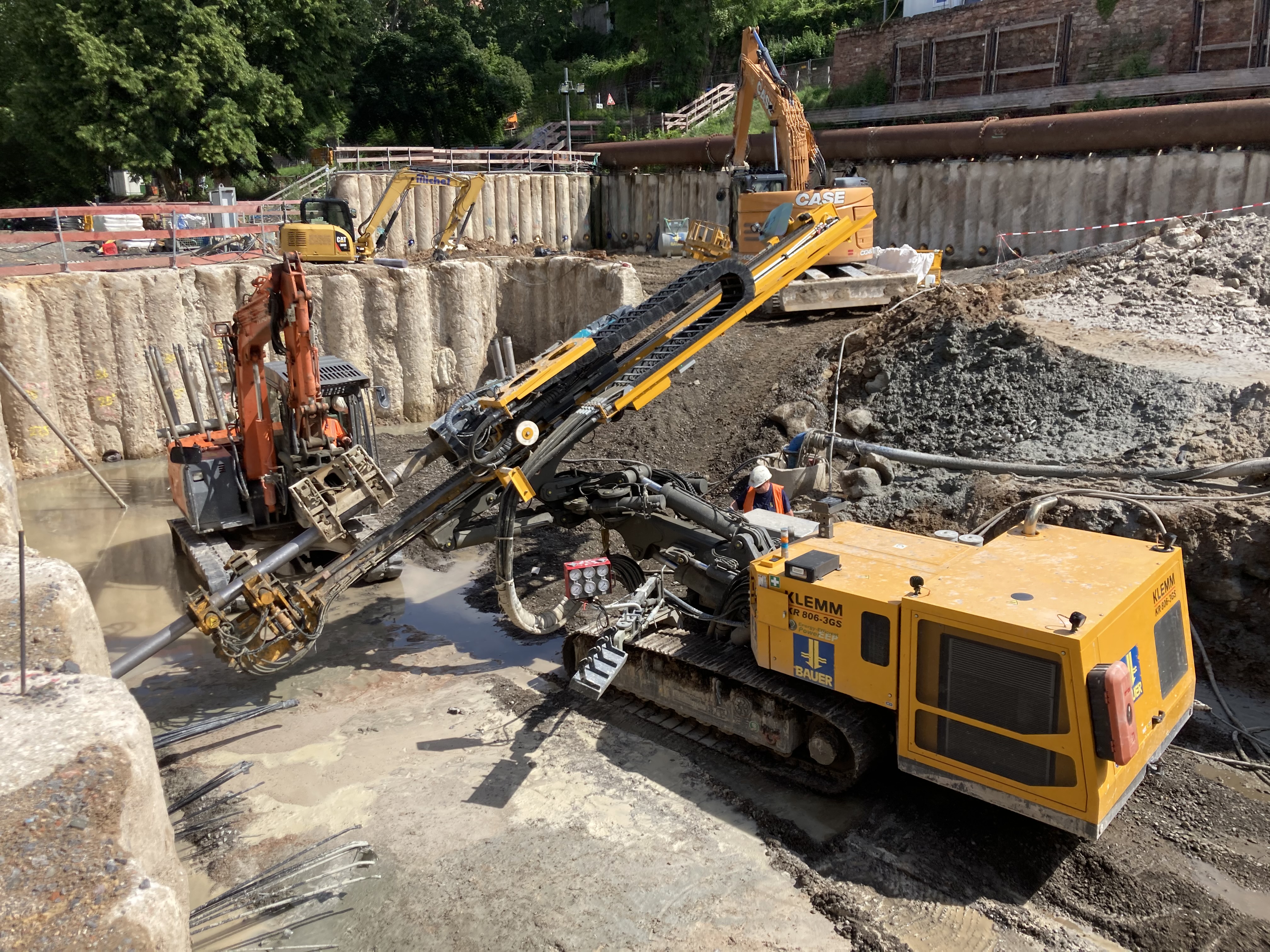 Anchor work in Munich carried out by Bauer Spezialtiefbau